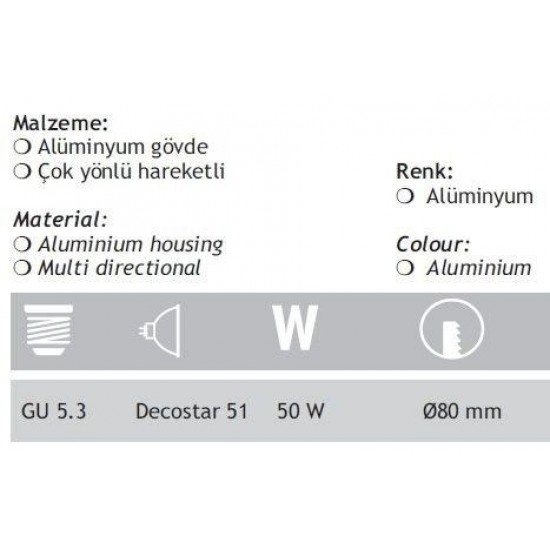 Jupiter Tekli Alüminyum Spot JH676