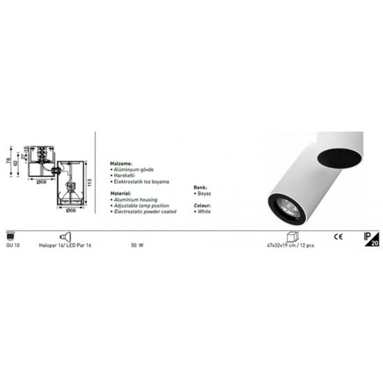 Jupiter Tavan Armatürü JC058