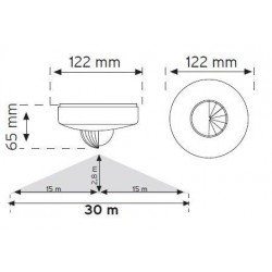 360 Tavan Tipi Hareket Sensörü (Trio - 3 Göz Sensör) Nade 10463 360 Tavan Tipi Hareket Sensörü (Trio - 3 Göz Sensör) Nade 10463