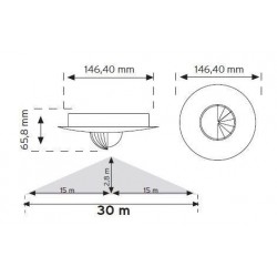 360 Tavan Tipi Hareket  Sensörü - Sıva Altı (Trio - 3 Göz Sensör) Nade 10465 360 Tavan Tipi Hareket  Sensörü - Sıva Altı (Trio - 3 Göz Sensör) Nade 10465