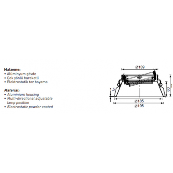 Jupiter AR111 Hareketli Spot JD566