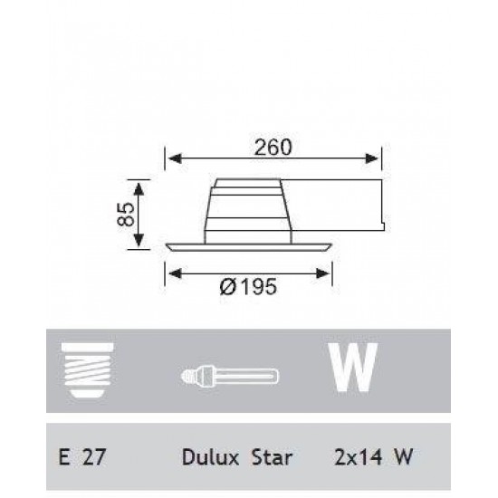 Jupiter 2x14W Downlight Dikey E27 Duylu PC Camlı JD556