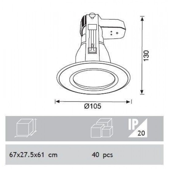 Jupiter 11W Downlight Dikey E27 Duylu Camlı JD550