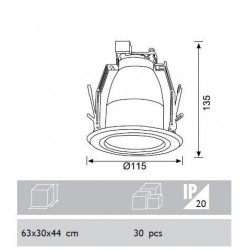Jupiter 1x10W Downlight Dikey G24 Duylu Camlı JD528 Jupiter 1x10W Downlight Dikey G24 Duylu Camlı JD528
