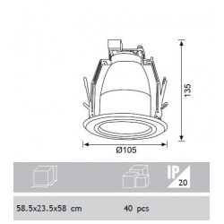 Jupiter 1x10W Downlight Dikey G24 Duylu Camlı JD527 Jupiter 1x10W Downlight Dikey G24 Duylu Camlı JD527