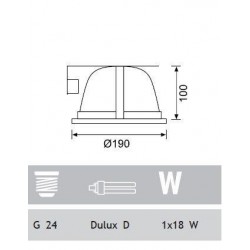 Jupiter 1x18W Downlight Yatay G24 Duylu JD502 B Jupiter 1x18W Downlight Yatay G24 Duylu JD502 B