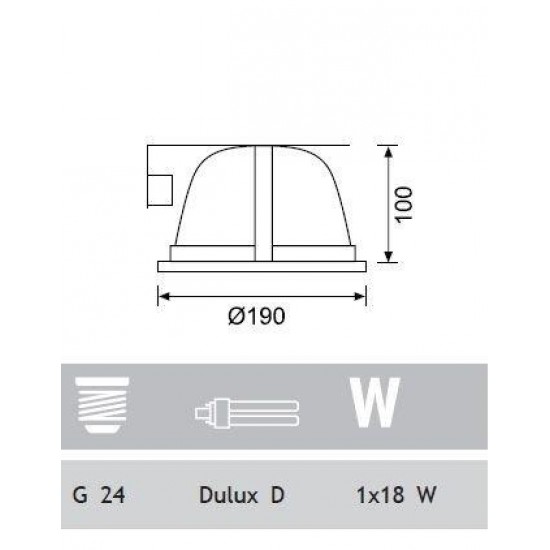 Jupiter 1x18W Downlight Yatay G24 Duylu JD502 B