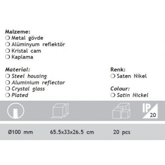 Jupiter 1x11W Downlight Yatay E27 Duylu Camlı JD519SN