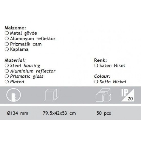 Jupiter 1x18W Downlight Yatay E27 Duylu Camlı JD517 SN