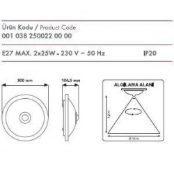 Mutlusan 360 Derece Sensörlü Tavan Glop Dibi Armatür(2x25 W) Mutlusan 360 Derece Sensörlü Tavan Glop Dibi Armatür(2x25 W)