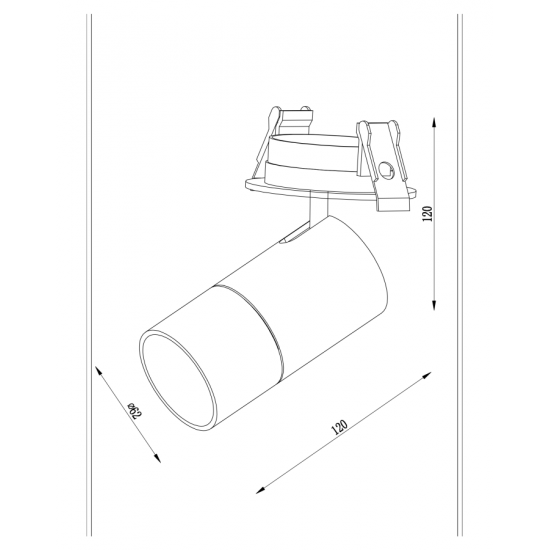 JD500 S Sıva Altı Siyah Hareketli Spot