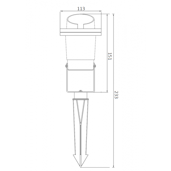 JG664 S Kazıklı Bahçe Spot (Kamaşma Önleyici Şapkalı)