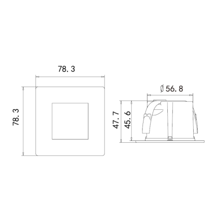 LW446 S Kare Led Spot