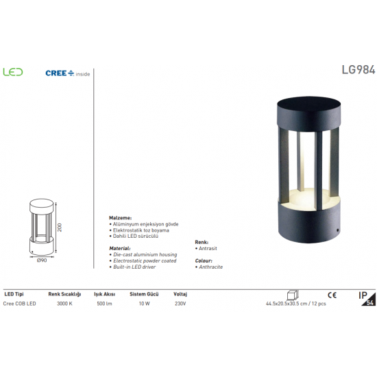 Jupiter Led Bahçe Baba LG984 S