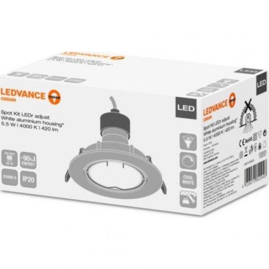 Osram Ledvance Gömme Spot 4.7W 4000K 420 Lümen Gün Işığı Led Ampül Dahil  801004