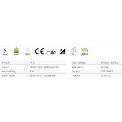 Cata 80 Ledli Işıldak - Dimmerli CT-9940 Cata 80 Ledli Işıldak - Dimmerli CT-9940