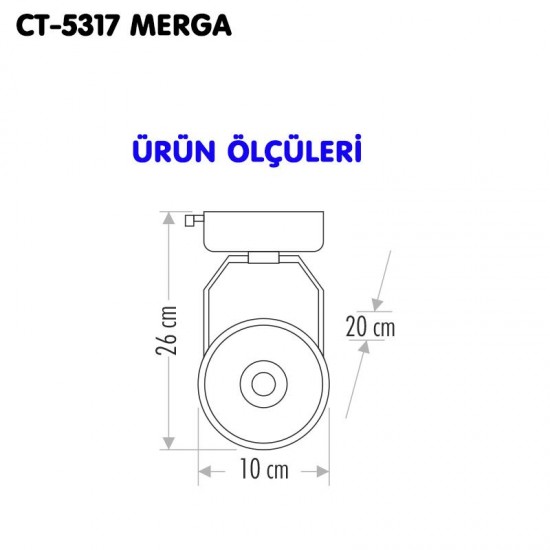 Cata 30W Led Ray Spot Armatür Merga CT-5317 - Gün Işığı