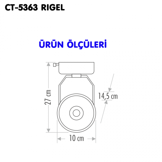 Cata 30W Led Ray Spot Armatür CT-5363 Beyaz Işık