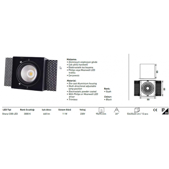 Jupiter Led Downlight Armatür LD410