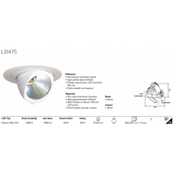 Jupiter 36 Watt Ledli Dirsek Spot LD475 S - Gün Işığı Jupiter 36 Watt Ledli Dirsek Spot LD475 S - Gün Işığı