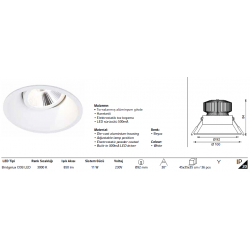 Jupiter 11W Led Spot LS444 S Sarı Işık Jupiter 11W Led Spot LS444 S Sarı Işık