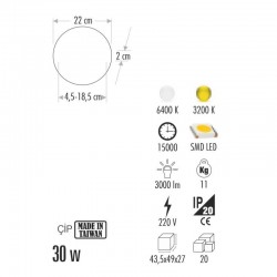 Cata 30 Watt Xplus Led Armatür CT-5663 - 3200 Kelvin Sarı Işık Cata 30 Watt Xplus Led Armatür CT-5663 - 3200 Kelvin Sarı Işık
