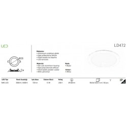 Jupiter 12W Led Panel LD472 Sarı Işık Jupiter 12W Led Panel LD472 Sarı Işık