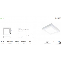 Jupiter 18W Sıva Üstü Kare Led Panel LC455 Beyaz Işık Jupiter 18W Sıva Üstü Kare Led Panel LC455 Beyaz Işık