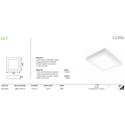 Jupiter 24W Sıva Üstü Kare Led Panel LC456 Beyaz Işık Jupiter 24W Sıva Üstü Kare Led Panel LC456 Beyaz Işık