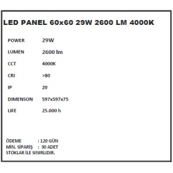 40W Sıva Altı/Taş Yünü İçin Panel Armatür 60x60 Philips - 4000K Gün Işığı 40W Sıva Altı/Taş Yünü İçin Panel Armatür 60x60 Philips - 4000K Gün Işığı