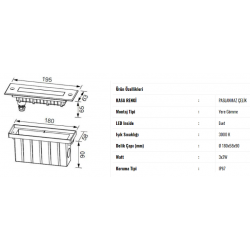 Jupiter 3x2 Watt Ledli Yere Gömme WallWasher Armatür - LG925 Jupiter 3x2 Watt Ledli Yere Gömme WallWasher Armatür - LG925