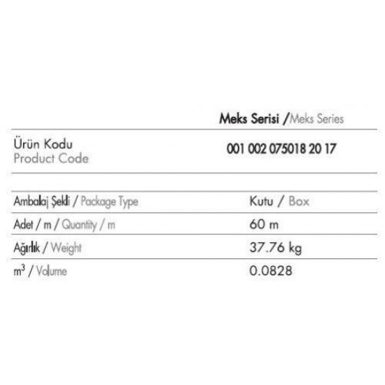 Mutlusan Balık Sırtı Kanal Zemin İçin 75x18mm ( 30 Mt )