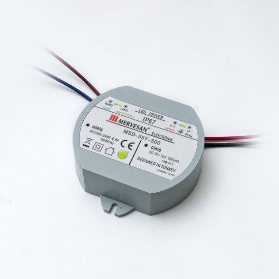 Mervesan Sabit Akım Dairesel Ac/Dc Smps Led Driver MSD-35Y-1050