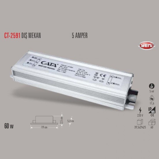 Cata 120w Dış Mekan 12,5A Led Trafosu CT-2592